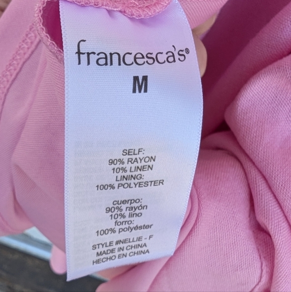Miami Francescas Pink Ruffle Cap Sleeve Dress Size M - Picture 7 of 7